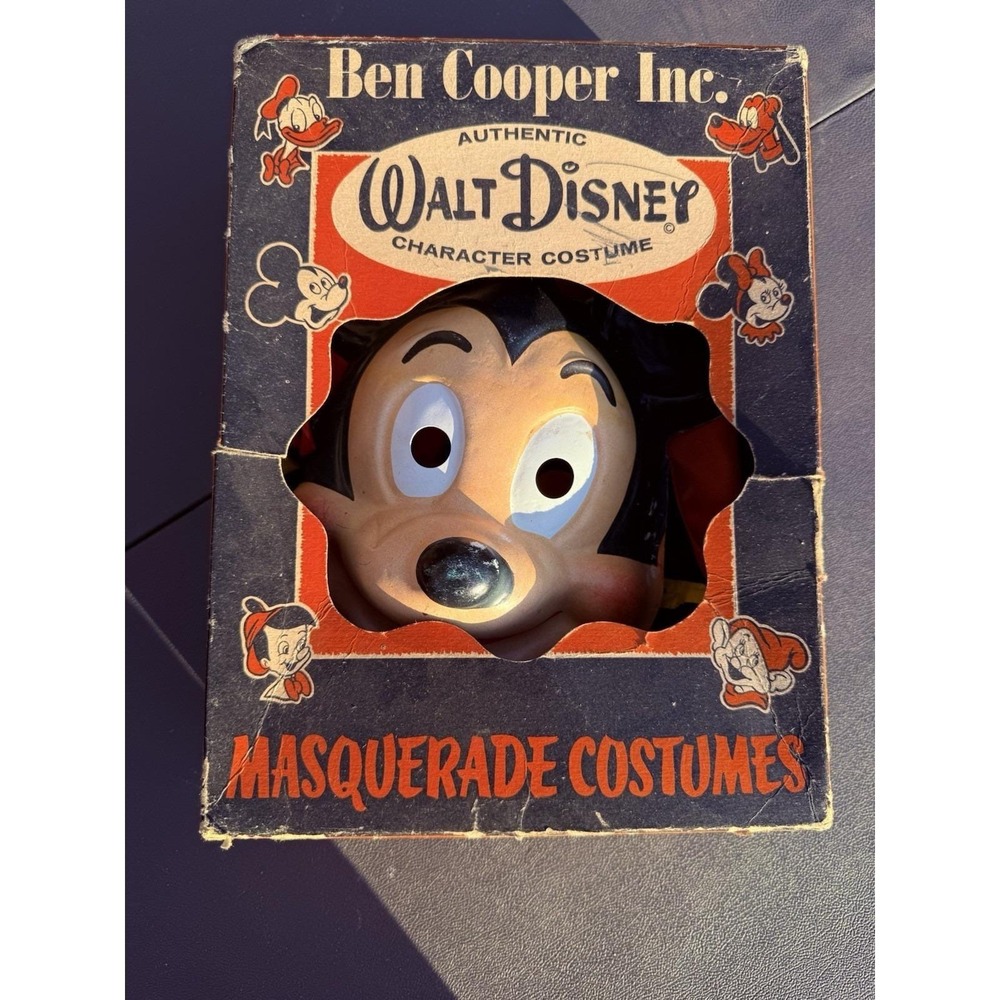 Vintage Ben Cooper Mickey Mouse Costume w Mask Box Disney Halloween 60s